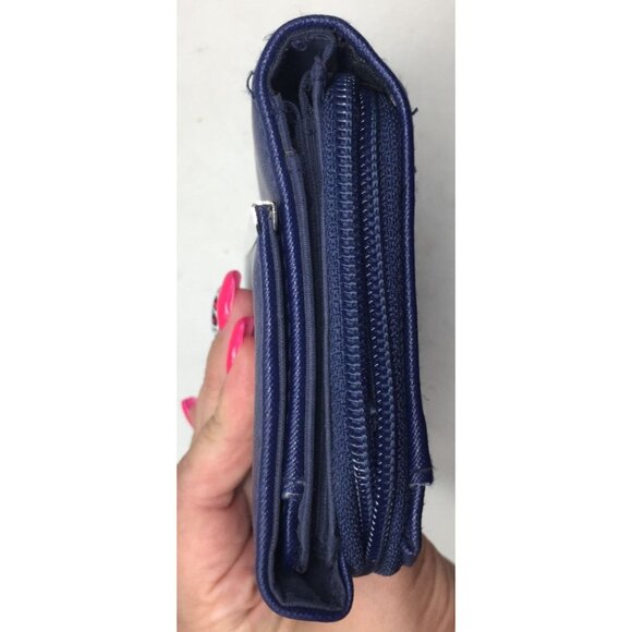 Women's ''Safe Keeper'' Navy Blue Wallet/Clutch - Picture 6 of 10